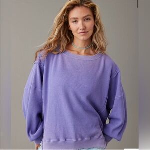AE Oversized Big Hug Purple Waffle Knit Sweater